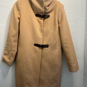 Ralph Lauren Camel Pea Coat with Dark Straps